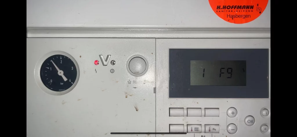 f9 fault on boiler